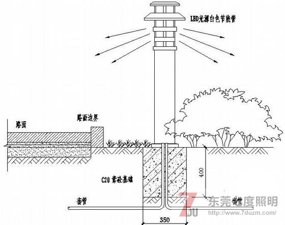 东莞丝瓜视频免费看照明草坪灯安装示意图